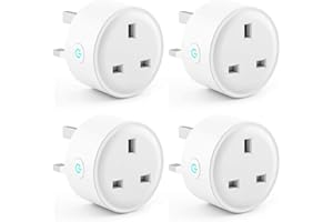 MAXESLA 16A Smart Plug with Energy Monitoring, WiFi Outlet Smart Sockets Alexa Accessories with Timing, Remote Control, Alexa, G oogle Home, IFTTT, TUYA Smart Plug Smart Life, No Hub Required (4 Pack)