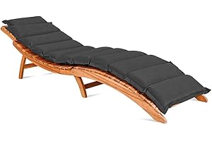 Detex Cojín para Tumbona Antracita 183x56x7 Almohada Reposacabeza Colchoneta para Sillón Acolchonada