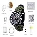 Produktbild HW Überlebens-Armbanduhr, Männer & Frauen Notfall Überleben Uhr Mit Paracord/Pfeife / Feueranzünder/Schaber / Kompass Thermometer,Multifunktionalen Outdoor-Ausrüstung,Green