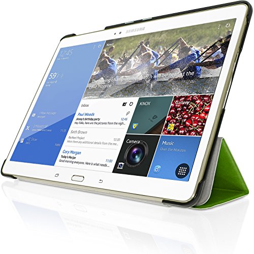 igadgitz Grün PU Ledertasche Hülle Smart Cover für Samsung Galaxy Tab S 10.5″ SM-T800 mit Multi-Winkel Betrachtungs + Auto Sleep/Wake + Displayschutzfolie - 6