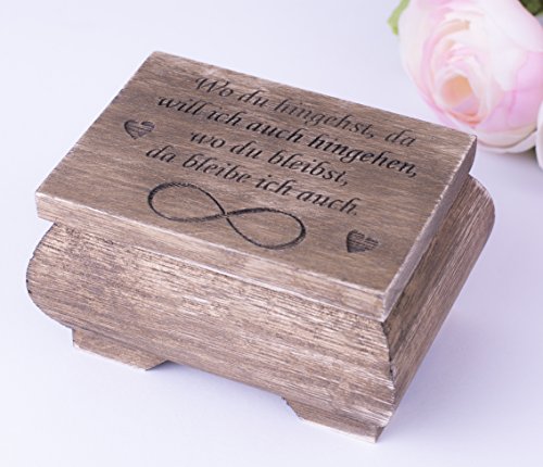 Happy Wedding Art Ring-Box Ring-Schatulle Ring-Kästchen Ring-Kissen Eheringe Hochzeit Zeremonie