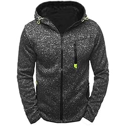 ❤️Manteau Veste Homme, Amlaiworld Sweat à Capuche Sweats à Capuche Slim Manteau Pull Veste❤️ (XL, Noir)