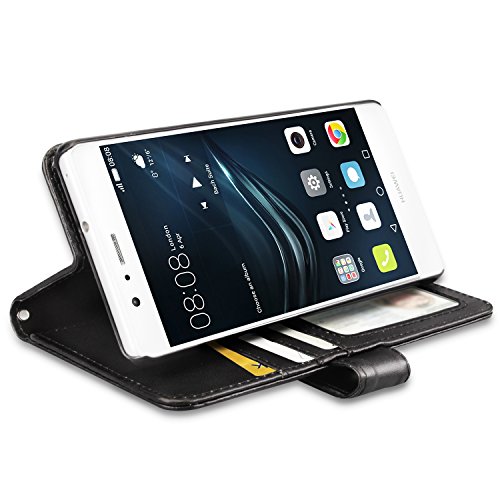 Huawei P9 Lite Hülle Brieftasche mit Standfunktion Kartenfächer, Flycool Ledertasche für Huawei P9 Lite - 2