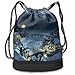 Produktbild BAOQIN Christmas Eve Town Night Print Drawstring Bags - Simple Hiking Sack
