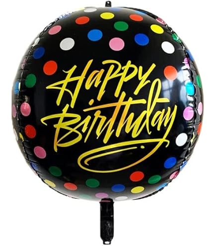 Happy Birthday 40cm Navy Blue Star Shape Foil Balloon FB93-074 With Silver Holographic Inscription For Class, Original And Safe Visual Impact Inflatable Air And Helium