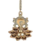 PickEndNow Shankh Design Brass Wall Hanging Diya, Oil Lamp, Lamp for |Home and Office| |Christmas Decorations|