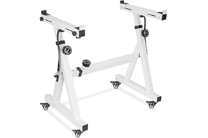 FREEAMG Soporte de teclado Z resistente con 4 ruedas de bloqueo, altura y ancho ajustables para pianos eléctricos de 54 a 88 teclas, teclados, controladores MIDI, color blanco