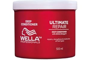 ‎WELLA PROFESSIONALS Wella Professionals Ultimate Repair – Tiefenwirksame Haarpflege mit AHA & Omega 9 – reparierender Conditioner, Leave-In & Haarmaske für strapaziertes Haar mit Feuchtigkeit & Schutz