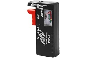 WUJUN Analogue Battery Tester Multi Size Battery Checker for AA AAA C D 9V 1.5V Button Cell Batteries (Requires No Battery for Operation) (1)