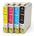 Produktbild 4 Tintenpatronen mit CHIP, kompatibel zu Epson T1281/82/83/84 (1x schwarz & je 1x C/M/Y) für Epson Stylus Office BX 305F / BX 305FW / Stylus S 22 / Stylus SX 125 / Stylus SX 420W / Stylus SX 435W / Stylus SX 425W