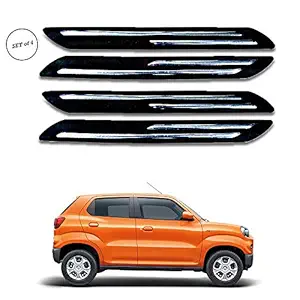 SEBONGO Car bumper protector For Maruti Suzuki S Presso Set Of 4 (SE-S574-Black)