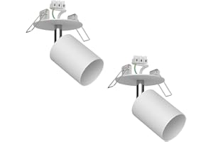 ledscom.de 2 unidades Lámpara de techo empotrada WAIKA, orientable, blanco mate, redonda, 80mm Ø, 1x GU10 máx. 15W