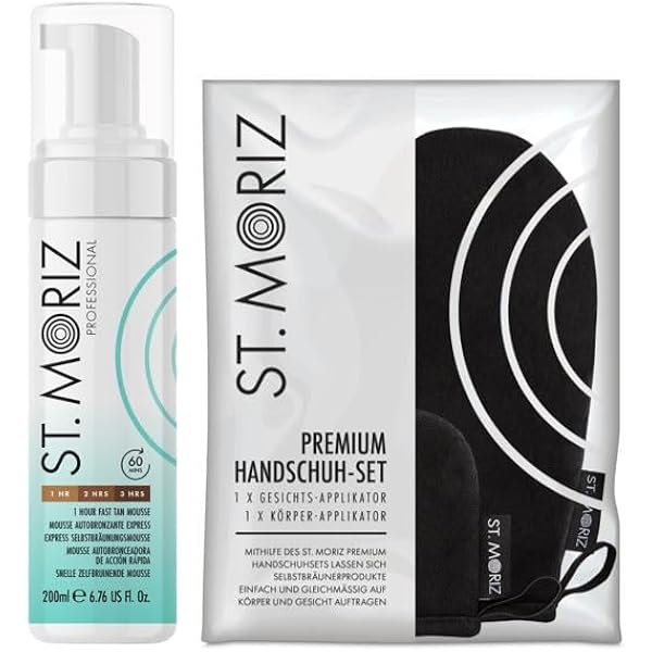 St. Moriz Selbstbräunungsschaum Mittlerer Ton – Inklusive Applikator-Handschuh Für Streifenfreie Bräune