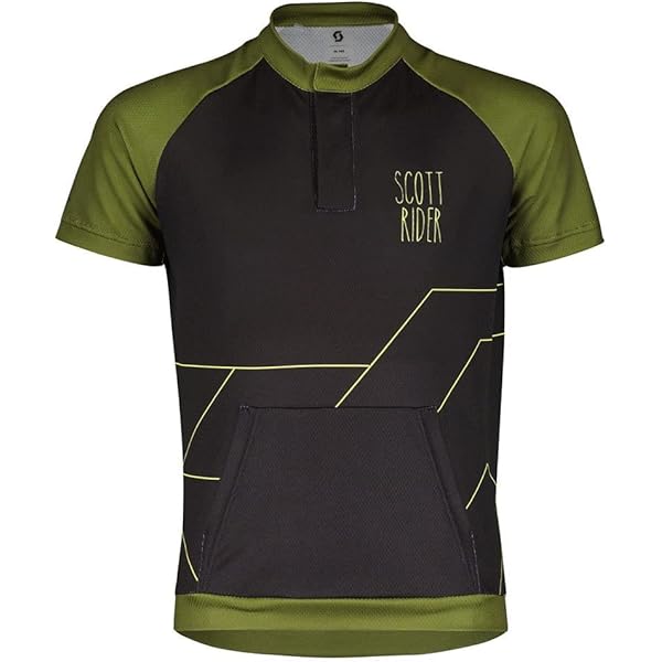 Scott RC Team Junior Fahrrad Trikot Kurz - Schwarz/Gelb 2024 Für Kinder Größe XL 164cm