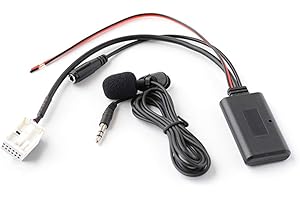 Adaptateur Audio Auxiliaire Bluetooth avec Microphone Compatible avec Peugeot 207 307 308 407 607 807 1007 4007 Citroën C2 C3 C5 C6 C8 Autoradio RD4