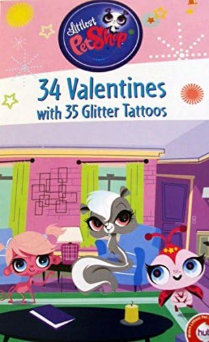 Littlest Pet Shop Valentines 34 Count with 35 Glitter Tattoos