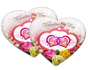 DreamVio Love Heart Shaped Velvet Cushion/Pillow/Plush for Gifting on Birthdays,Anniversaries, Valentine Day Color - Multi (Size- 15x17 inch) Pack of 2 Shape 24