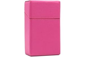 Obastyle Custodia per Pacchetto di Sigarette Regular e Slim in Pelle PU, Portasigarette 20 sigarette per Uomo e Donna, Magnetico e Soft Touch (Rosa, Regular)