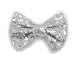 PrettyBoutique 4 Inches Girls Sequin Glitter Sparkle Hair Bow Clip Accessories (Silver)