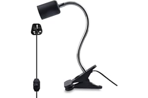 DoRight Reptile Lamp Holder- Flexible Reptile Clamp Lamp Fixture for Reptiles, E27 Adjustable Turtle Light Holder Ceramic Heat Lamp Stand with Clip for Aquarium, Lizard, Spider, Snake, Turtle
