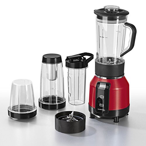 GOURMETmaxx Nutrition Mixer mit Heiz- und Kühl-Funktion 12-tlg. 1200W mit Rezeptheft ( Multifunktionale Küchenmaschine zum Hacken, Zerkleinern, Pürieren, Mahlen, Mixen, Mischen Erhitzen und Aufbewahren ) (Rot)