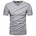 Produktbild ASHOP Mode Persönlichkeit Männer Casual Schlank Solide Kurzarm T-Shirt Reisen Sweatshirt Tops Bluse (2XL, Grau)