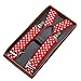 Kids/Children Elastic Braces Clip 4 Clips-on Adjustable Suspenders [Spot, Red]