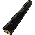 ECVV 1 Roll Stretch Film Roll/Wrap for Packaging, Industrial Heavy Duty Pallet Wrapping Film - Black, Single Roll (1 Kg x 300g Core)