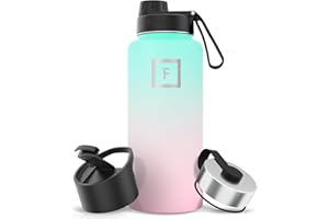 IRON °FLASK Edelstahl Trinkflasche mit Strohhalm - 650/950/1200/1800 ml - Kohlensäure Geeignet Auslaufsicher Doppelwandig Isoliert Thermosflasche BPA-Freie - Wasserflasche Sport Gym Fitness Reisen Kinder