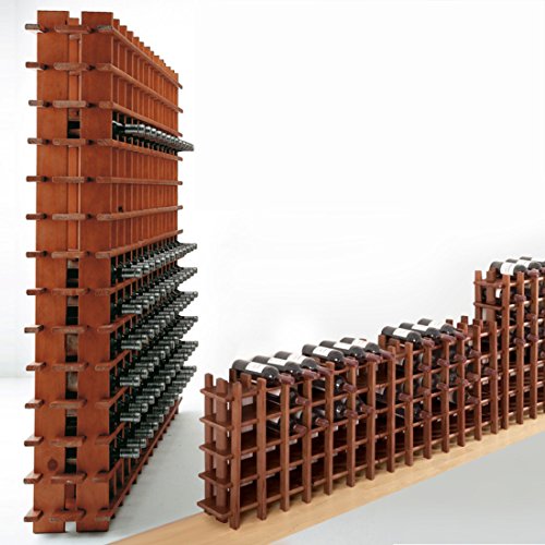Modulares Weinregal System PRIMAVINO, für 84 Fl., Holz Kiefer dunkelbraun, stapelbar / erweiterbar – H 150 x B 75 x T 22 cm - 3