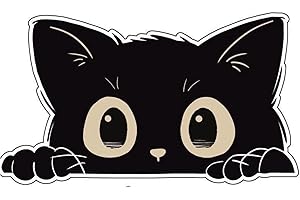 WIDENLISE 10 Pcs Black Cat Car Stickers 15CM Car Decals, Funny Car Bumper Decal, Peeking Cat Sticker Waterproof PVC Cartoon Animal Stickers for Laptop, Window, Wall, Cup, Luggage