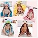 Bigood Baby Cartoon Cotton Animal Hooded Bathrobe Cloak Towel Dark Blue