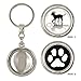Produktbild 1StopShops Stilvolle Herz Chihuahuas Shadow & Dog Paw beidseitigen Spinner Schlüsselanhänger