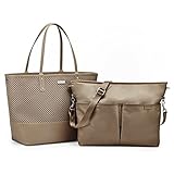 Four exterior bottle pockets Skip Hop Duet 2-in-1 Diaper Tote, Taupe