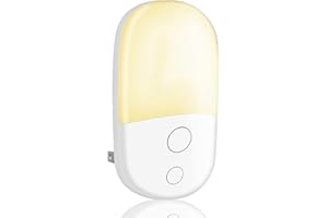 WOOBROO Night Light Plug in Walls & Night Lights with Dusk to Dawn Photocell Sensor, Energy Saving Lights Kids for Children's Room, Stairs, Hallway, Bedrooms, Garage (Warm White, 1 Pack, 3000K)