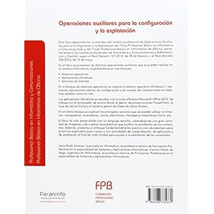 Operaciones auxiliares para la configuración y la explotación