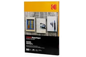 Kodak Gloss Insta Dry- Papel fotográfico A4, 50 hojas, 180 g, amarillo