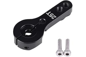 Tbest Servo Cuerno con Tornillo, 5 Colores 25mm 25T Dientes Medio Servo Cuerno Brazo RC Accesorio reemplazo para Futaba/Ace/TowerPro MG(Negro)