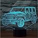 Produktbild 3D Led Auto Nachtlicht Gradienten Jeep Form Usb Nachttisch Schlafzimmer 3D Tischlampe Usb Innen Dekorieren Atmosphäre Lampe, fernbedienung Und Touch