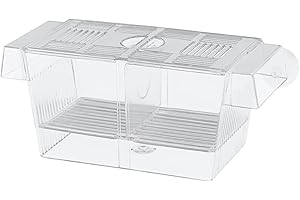 MOVKZACV Tanque de cría de acuario, caja de cultivo de peces acrílico con ventosas, caja de desove grande para peces de bebé, camarones, peces payaso y guppies, tamaño pequeño