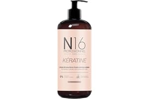 Crème réparatrice Bio Kératine N16 Professionnel - Réparateur -Certifié Cosmos Organic ECOCERT - Sans Sulfate Parabène - Marque Française - 350ml