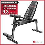 Banco de pesas Sportstech BRT500 8en1 con acolchado ergonómica EVA(plegable, sistema de plegado inteligente, diseño antideslizante, mangos para flexiones, soporte de brazos, fijación de piernas) negro