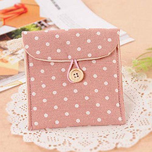 Preisvergleich Produktbild Kurphy Damenbinden Tasche Menstruationstasse Pouch Stillkissen Halter Nette Polka Dot Baumwolle Waschbar Organizer Lagerung