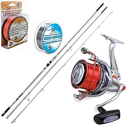 Kit Surfcasting, caña Mitchell Avocet PB 423, 100/250, carrete Shizuka SK10, hilo Evo Power Tapered 0,23-0,57 mm, monofilamento - Evo Ultracast Hi-Viz - 300 m, 0,24 mm