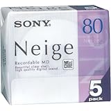 5 Sony Mini Disc Neige Sony MD 80 Minute Blank Minidisc