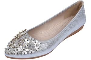 Aoikoy Zapatos Planos de Ballet para Mujer, Plegables, Informales, Brillantes, con Diamantes de imitación, para Boda, cómodos Zapatos Planos para Caminar Talla EU 35-44