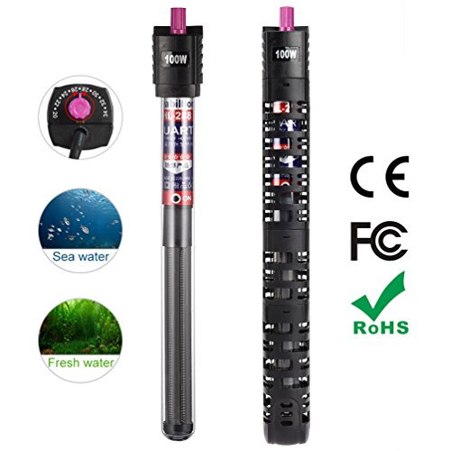 Preisvergleich Produktbild Petacc Heizung für Aquarium Einstellbar Heizstab Aquarium Explosionsgeschützt und Verbrühschutz, CCC, FCC, CE und ROHS Zertifikat (100W)
