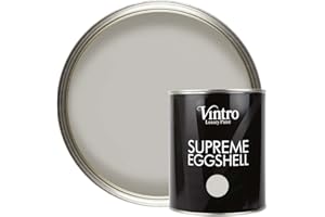 Vintro Paint | Satin Furniture Paint | Light Grey | Wood | Trim | Metal | Eggshell Finish | 1 Litre (Tower Bridge)