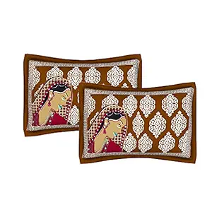 Urban Magic Printed Cushions & Pillows Cover (Pack of 2, 44 cm*66 cm, Brown)