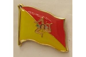 Buddel-Bini Versand Pin Anstecker Flagge Fahne Sizilien Italien Flaggenpin Badge Button Flaggen Clip Anstecknadel